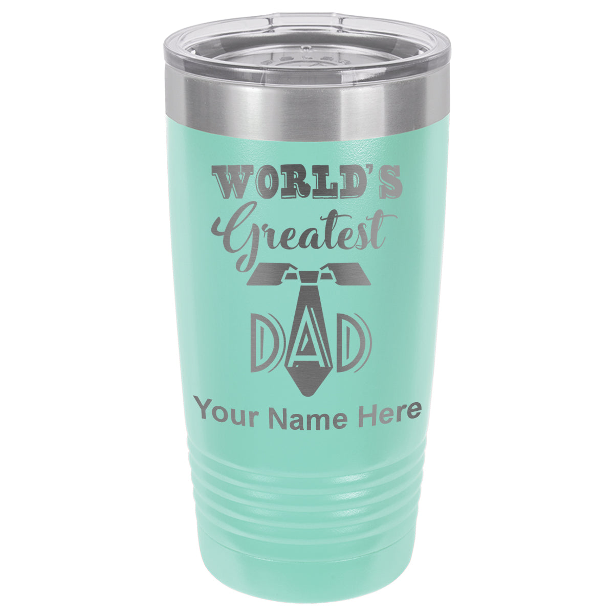 20oz Vacuum Insulated Tumbler Mug, World's Greatest Dad, Personalized Engraving Included