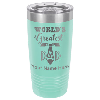 20oz Vacuum Insulated Tumbler Mug, World's Greatest Dad, Personalized Engraving Included