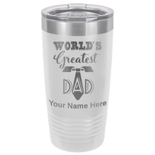 Load image into Gallery viewer, 20oz Vacuum Insulated Tumbler Mug, World&#39;s Greatest Dad, Personalized Engraving Included

