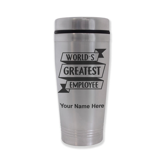 Commuter Travel Mug, World's Greatest Employee, Personalized Engraving Included