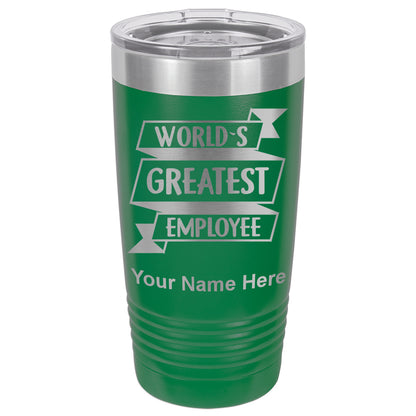 20oz Vacuum Insulated Tumbler Mug, World's Greatest Employee, Personalized Engraving Included