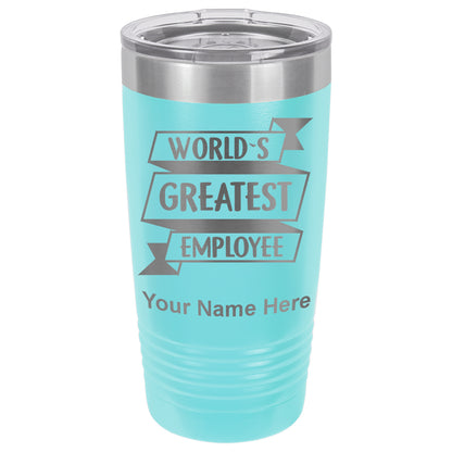 20oz Vacuum Insulated Tumbler Mug, World's Greatest Employee, Personalized Engraving Included