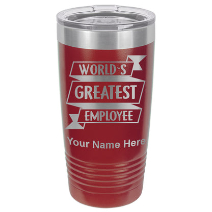 20oz Vacuum Insulated Tumbler Mug, World's Greatest Employee, Personalized Engraving Included