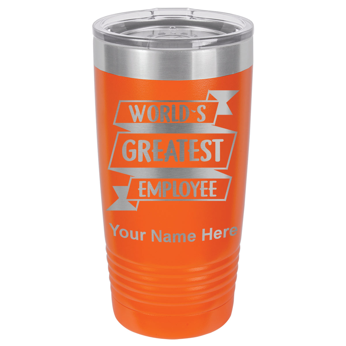 20oz Vacuum Insulated Tumbler Mug, World's Greatest Employee, Personalized Engraving Included