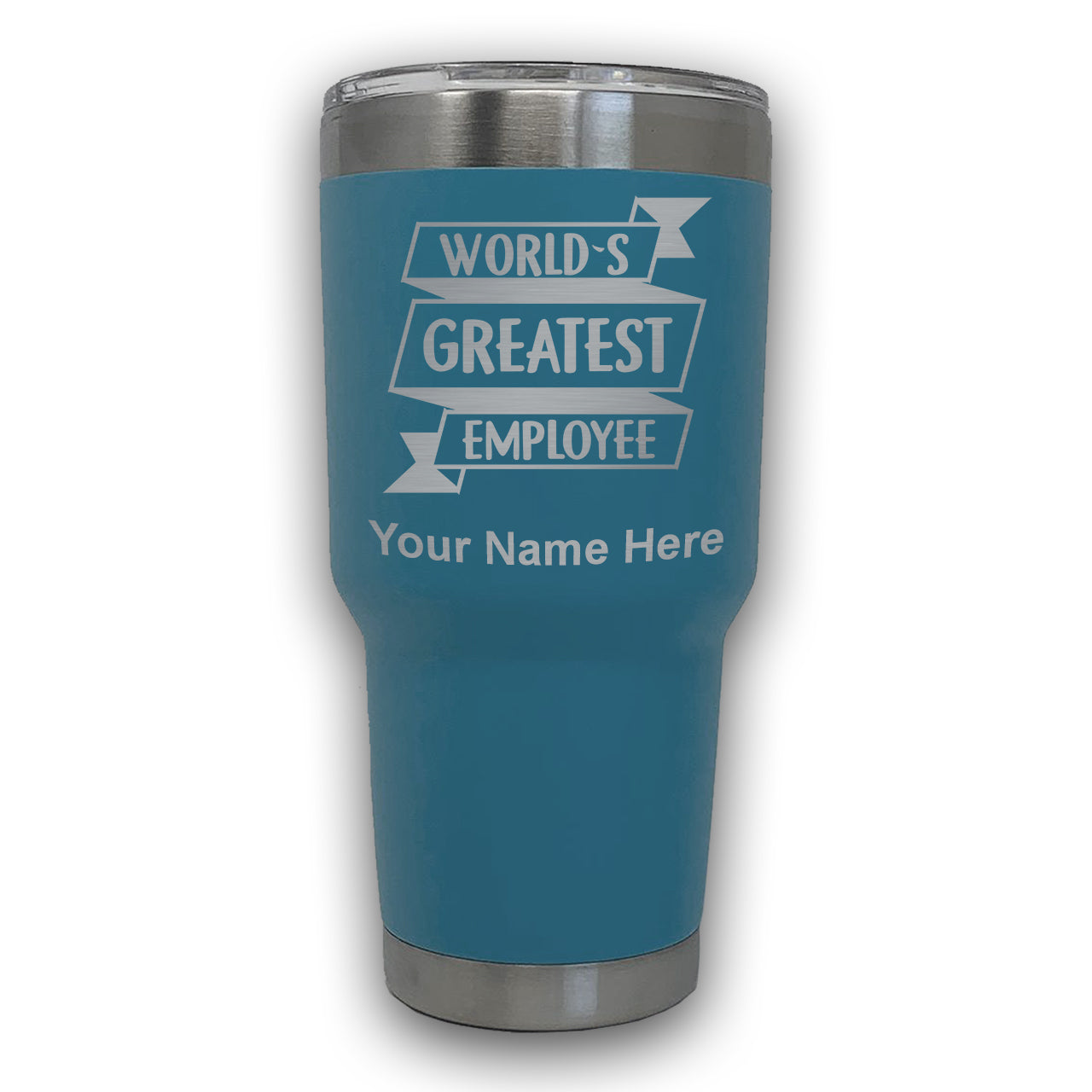 LaserGram 30oz Tumbler Mug, World's Greatest Employee, Personalized Engraving Included