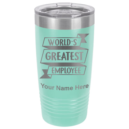 20oz Vacuum Insulated Tumbler Mug, World's Greatest Employee, Personalized Engraving Included
