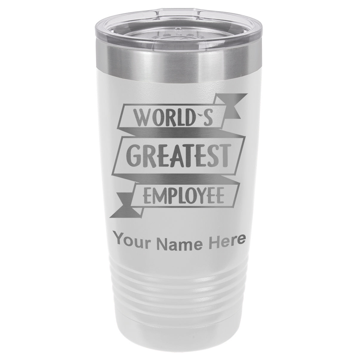 20oz Vacuum Insulated Tumbler Mug, World's Greatest Employee, Personalized Engraving Included