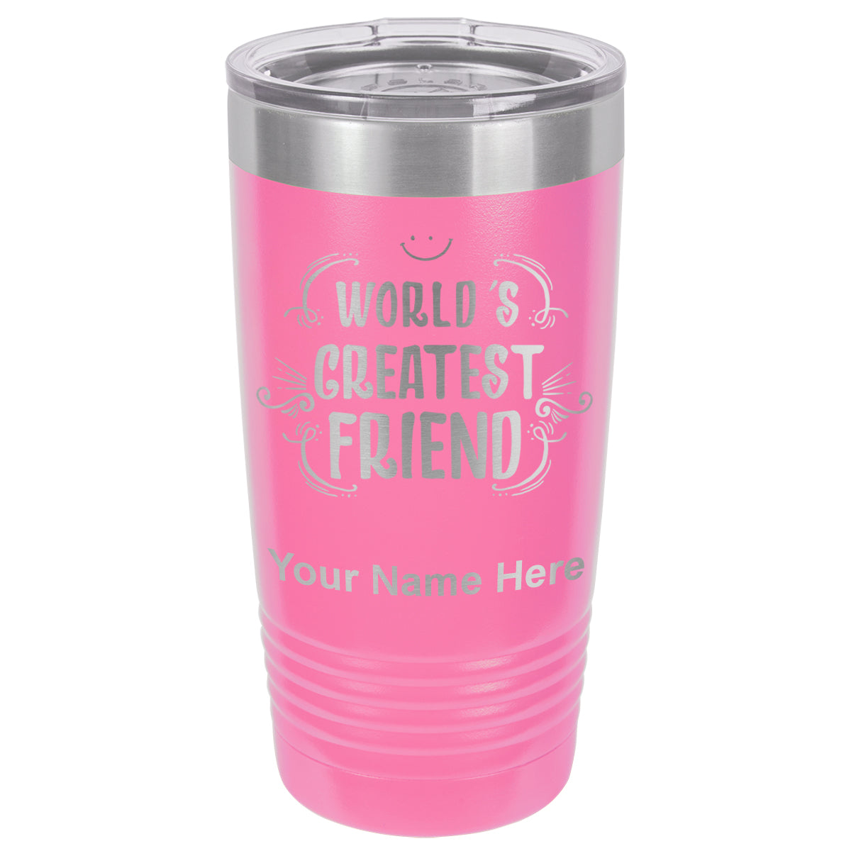 20oz Vacuum Insulated Tumbler Mug, World's Greatest Friend, Personalized Engraving Included