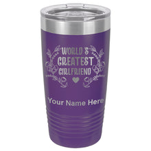 Load image into Gallery viewer, 20oz Vacuum Insulated Tumbler Mug, World&#39;s Greatest Girlfriend, Personalized Engraving Included
