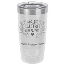 Load image into Gallery viewer, 20oz Vacuum Insulated Tumbler Mug, World&#39;s Greatest Girlfriend, Personalized Engraving Included
