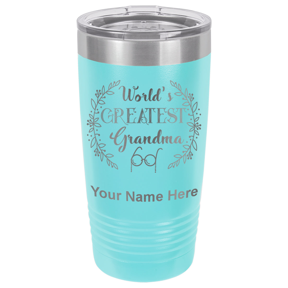 20oz Vacuum Insulated Tumbler Mug, World's Greatest Grandma, Personalized Engraving Included