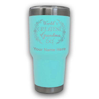 LaserGram 30oz Tumbler Mug, World's Greatest Grandma, Personalized Engraving Included