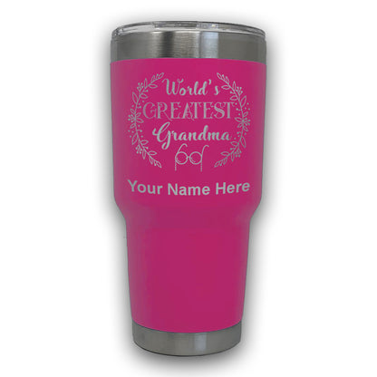 LaserGram 30oz Tumbler Mug, World's Greatest Grandma, Personalized Engraving Included