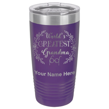 20oz Vacuum Insulated Tumbler Mug, World's Greatest Grandma, Personalized Engraving Included