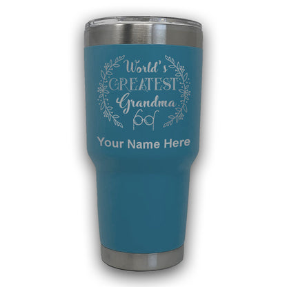 LaserGram 30oz Tumbler Mug, World's Greatest Grandma, Personalized Engraving Included