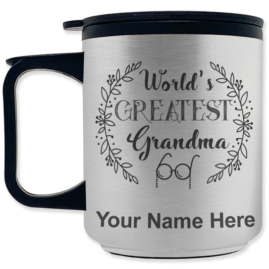 Coffee Travel Mug, World's Greatest Grandma, Personalized Engraving Included