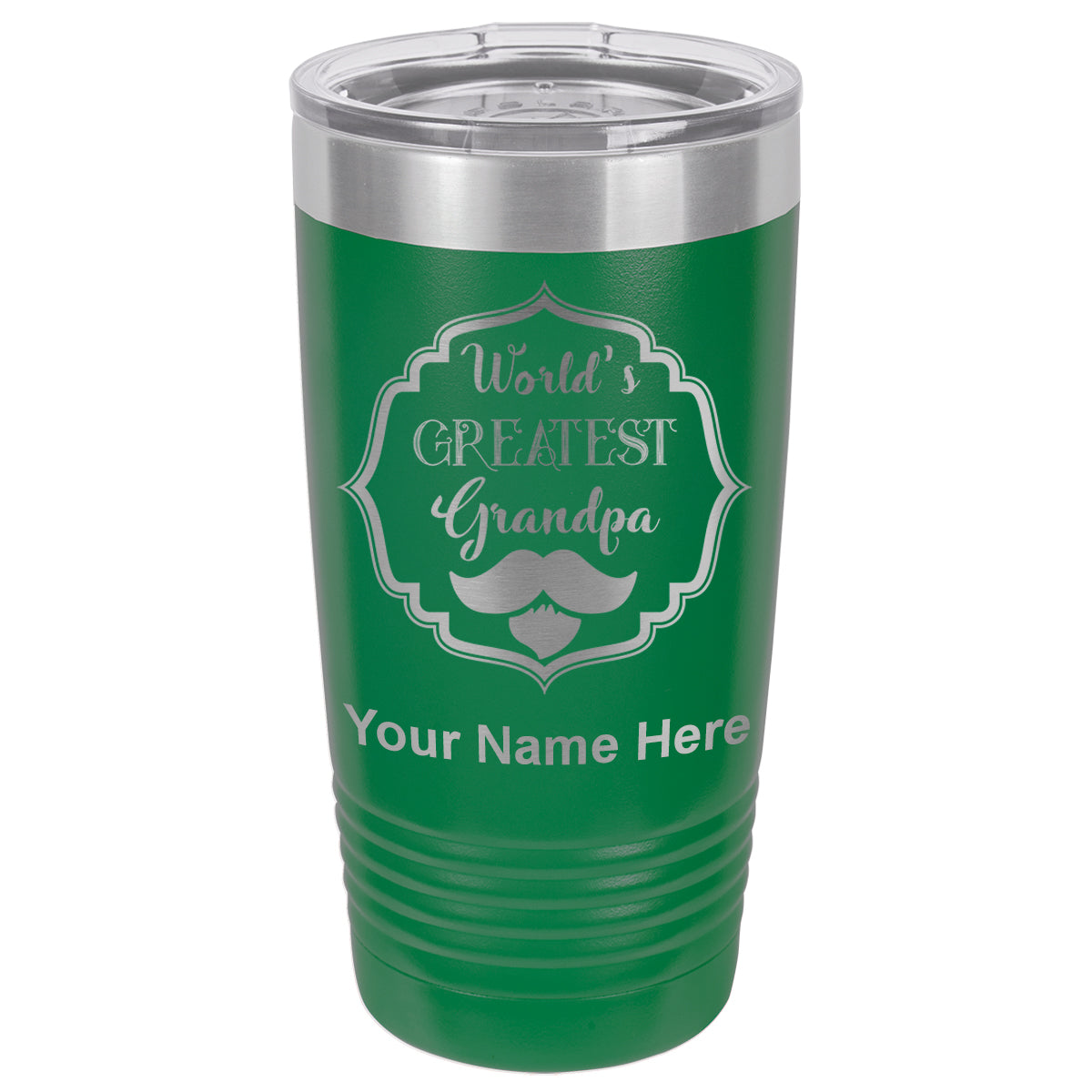 20oz Vacuum Insulated Tumbler Mug, World's Greatest Grandpa, Personalized Engraving Included