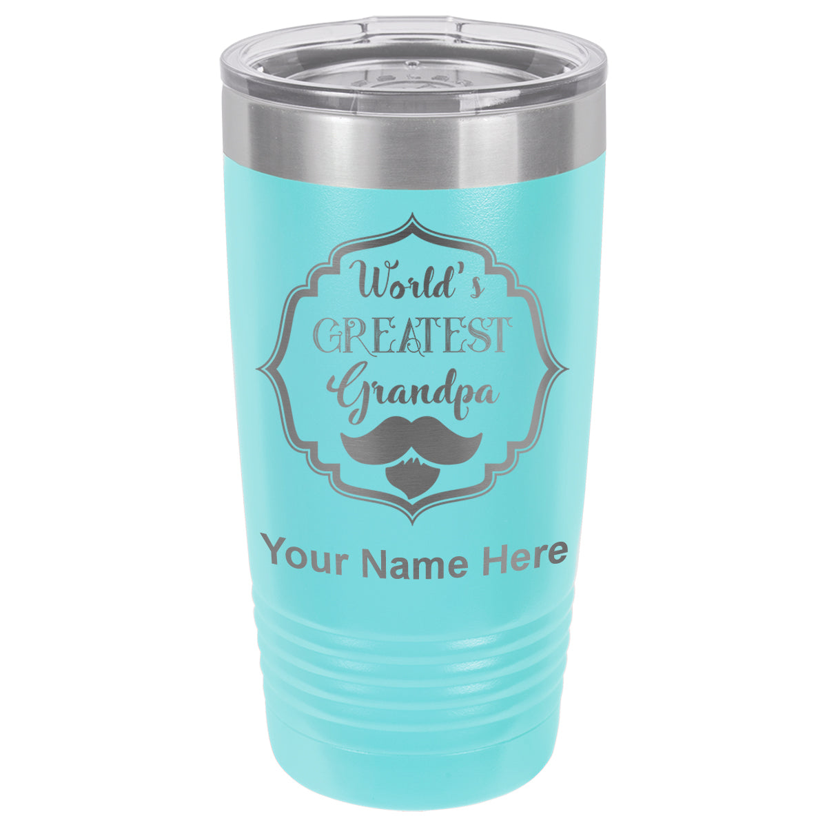 20oz Vacuum Insulated Tumbler Mug, World's Greatest Grandpa, Personalized Engraving Included