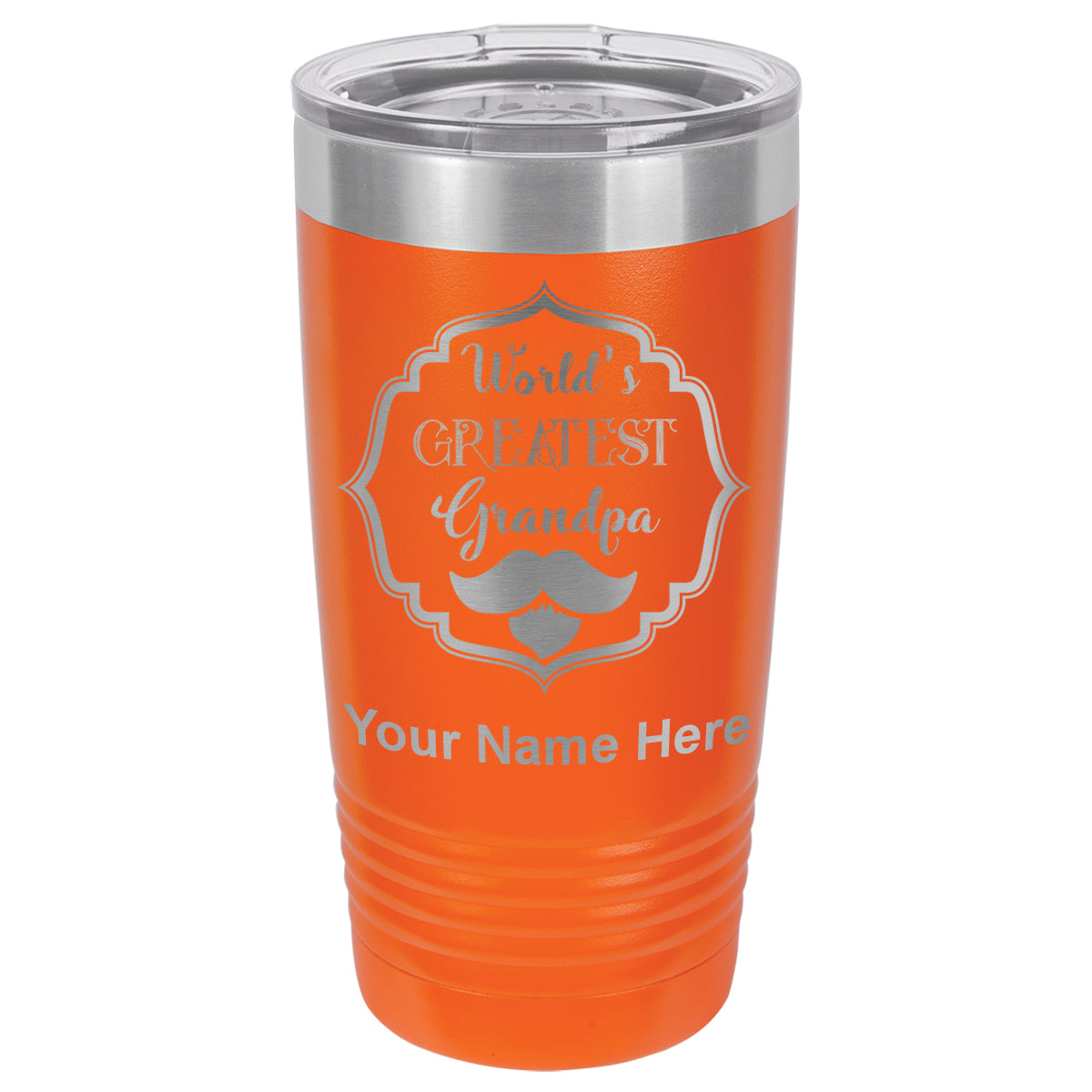 20oz Vacuum Insulated Tumbler Mug, World's Greatest Grandpa, Personalized Engraving Included