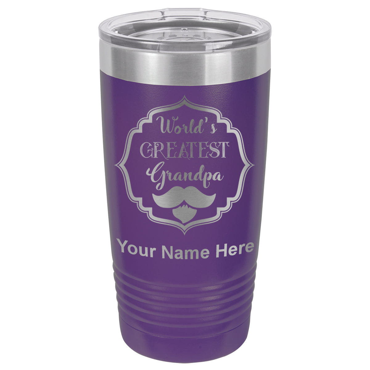 20oz Vacuum Insulated Tumbler Mug, World's Greatest Grandpa, Personalized Engraving Included