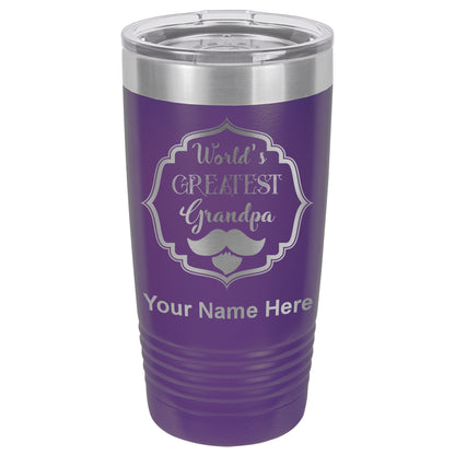 20oz Vacuum Insulated Tumbler Mug, World's Greatest Grandpa, Personalized Engraving Included