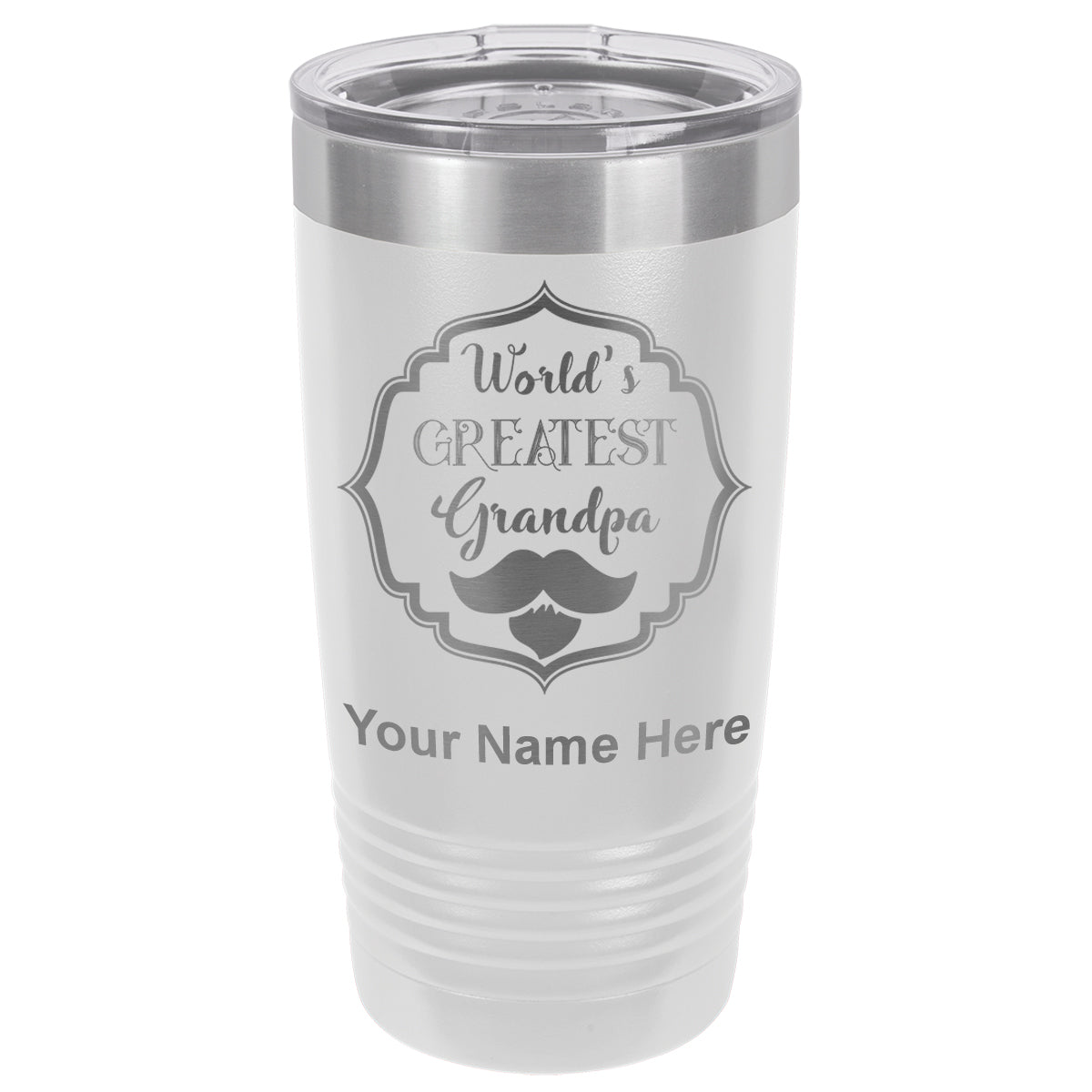 20oz Vacuum Insulated Tumbler Mug, World's Greatest Grandpa, Personalized Engraving Included