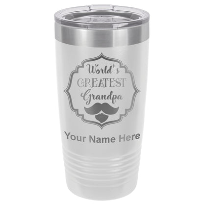 20oz Vacuum Insulated Tumbler Mug, World's Greatest Grandpa, Personalized Engraving Included