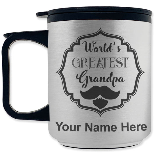 Coffee Travel Mug, World's Greatest Grandpa, Personalized Engraving Included