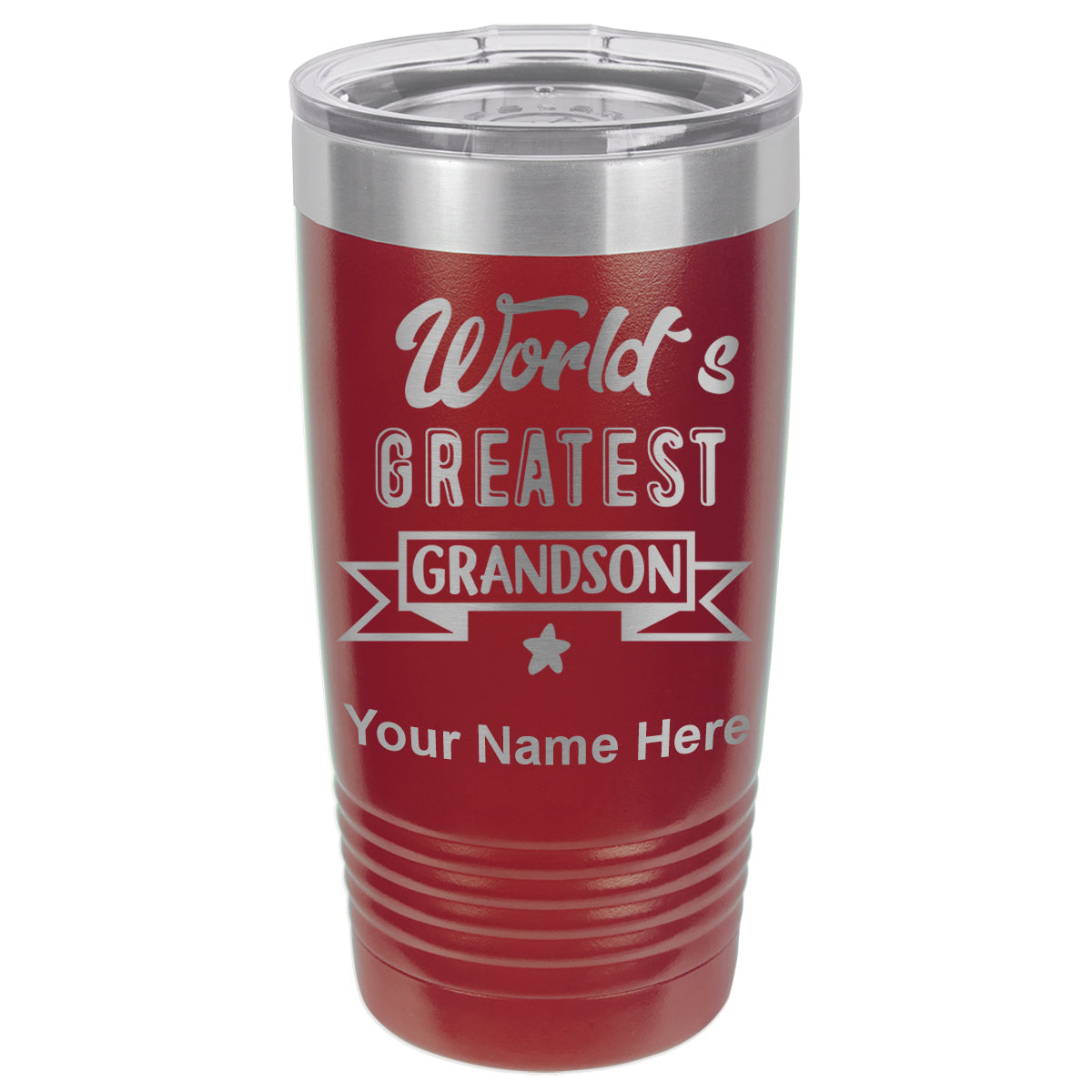 20oz Vacuum Insulated Tumbler Mug, World's Greatest Grandson, Personalized Engraving Included