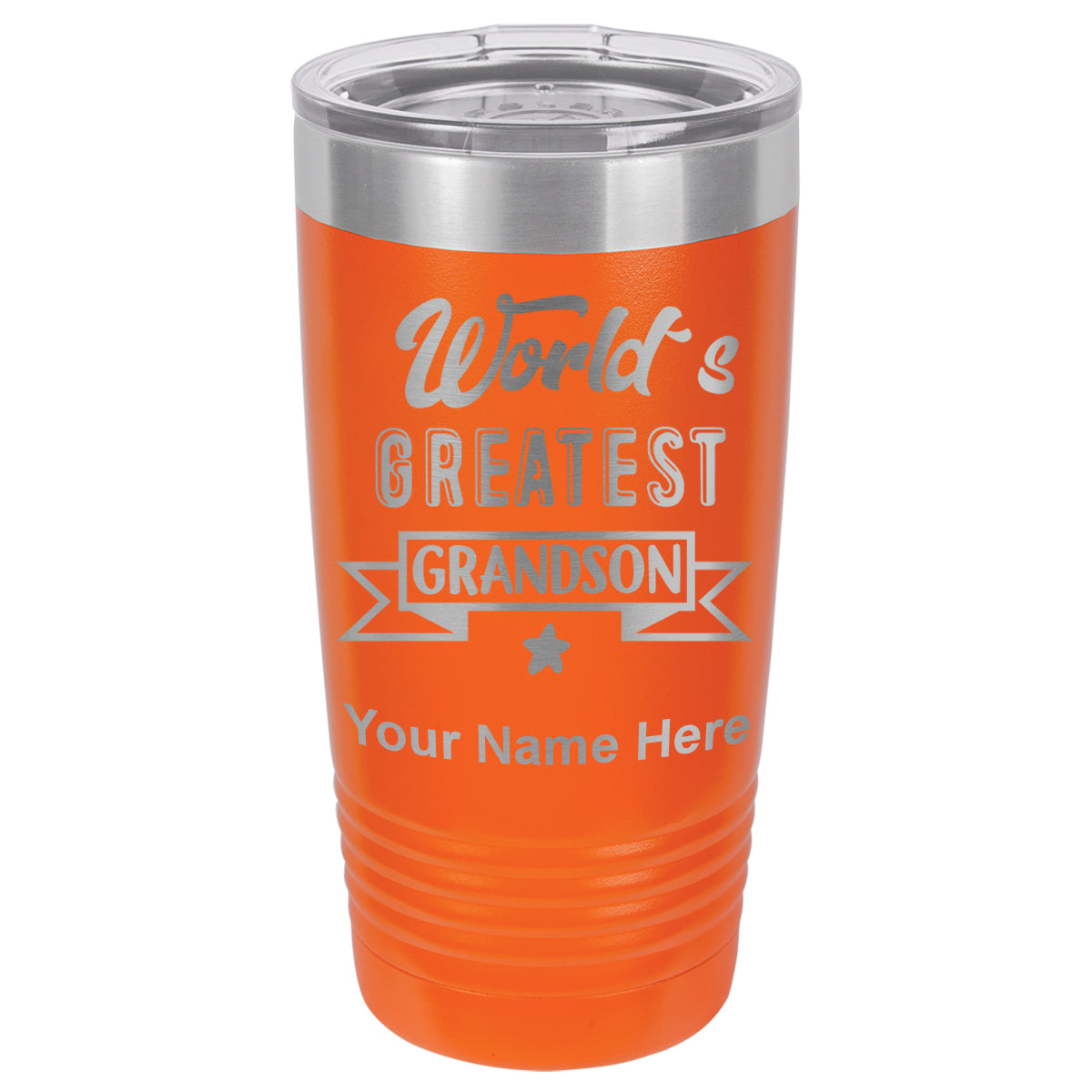 20oz Vacuum Insulated Tumbler Mug, World's Greatest Grandson, Personalized Engraving Included