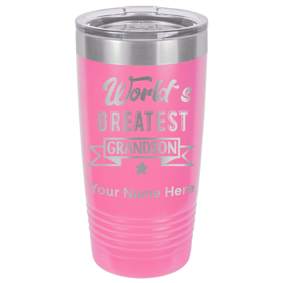20oz Vacuum Insulated Tumbler Mug, World's Greatest Grandson, Personalized Engraving Included