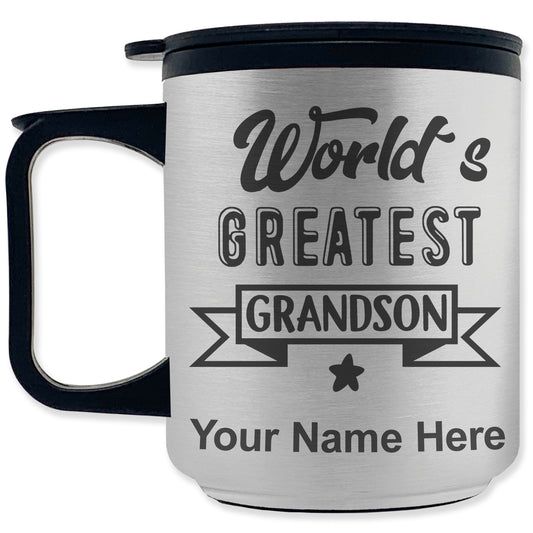 Coffee Travel Mug, World's Greatest Grandson, Personalized Engraving Included