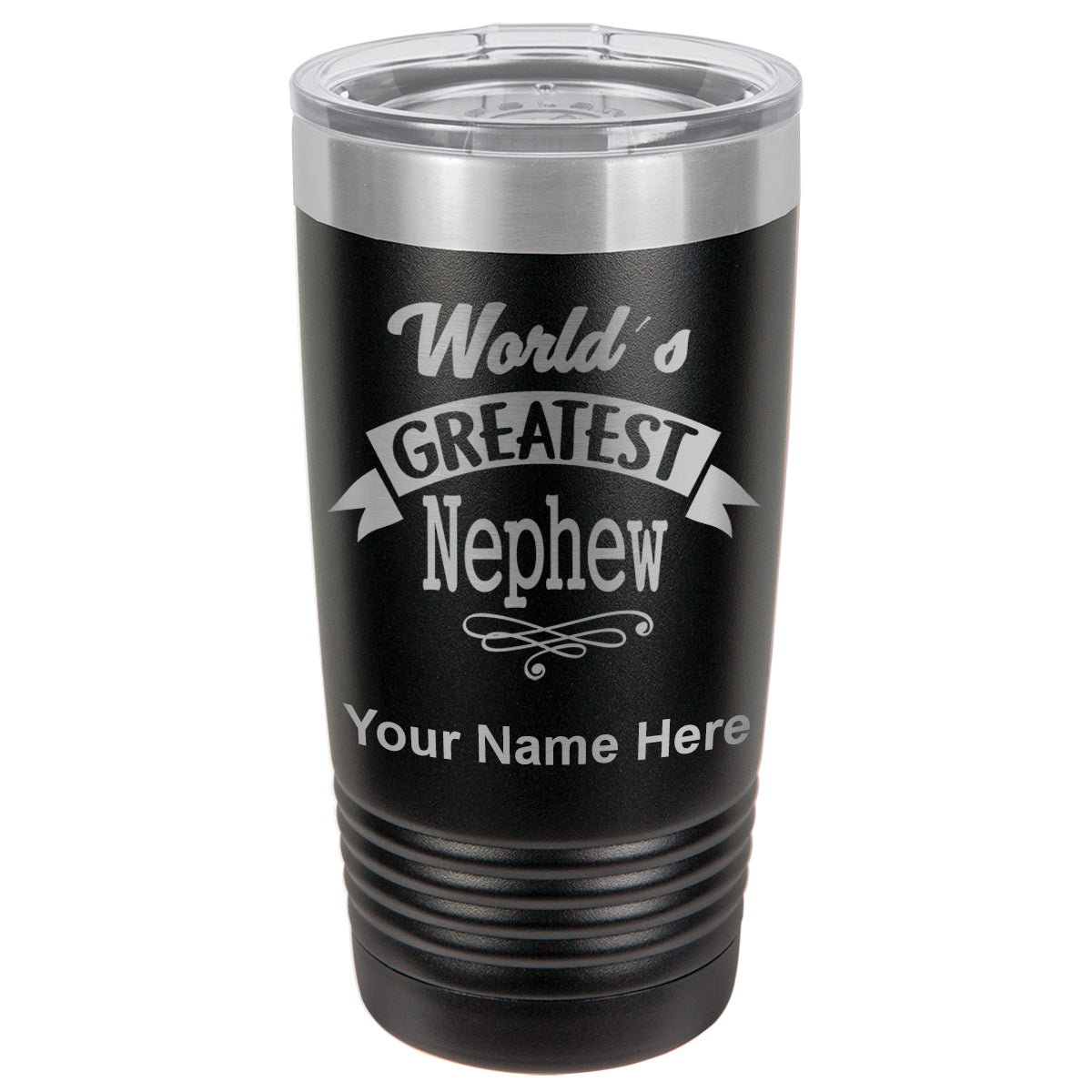 20oz Vacuum Insulated Tumbler Mug, World's Greatest Nephew, Personalized Engraving Included