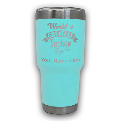 LaserGram 30oz Tumbler Mug, World's Greatest Nephew, Personalized Engraving Included