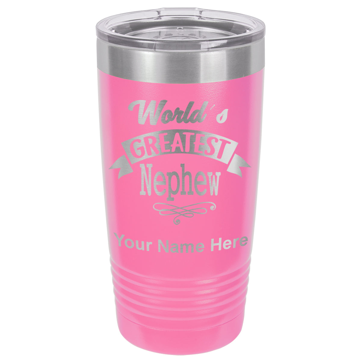 20oz Vacuum Insulated Tumbler Mug, World's Greatest Nephew, Personalized Engraving Included