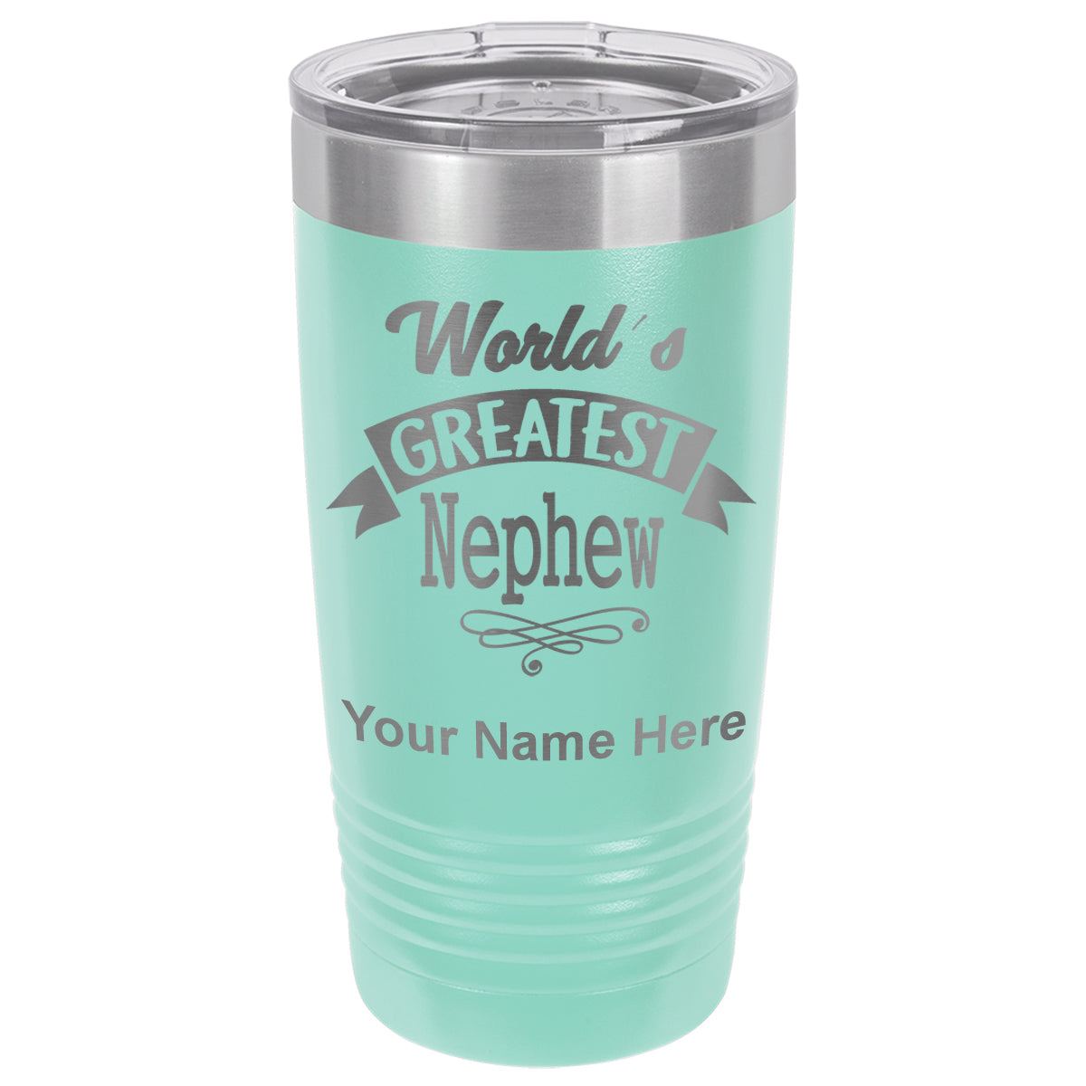 20oz Vacuum Insulated Tumbler Mug, World's Greatest Nephew, Personalized Engraving Included