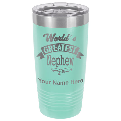 20oz Vacuum Insulated Tumbler Mug, World's Greatest Nephew, Personalized Engraving Included