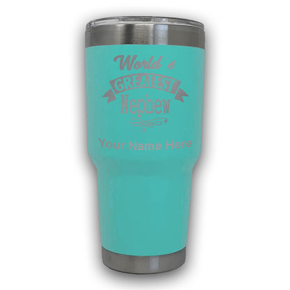 LaserGram 30oz Tumbler Mug, World's Greatest Nephew, Personalized Engraving Included