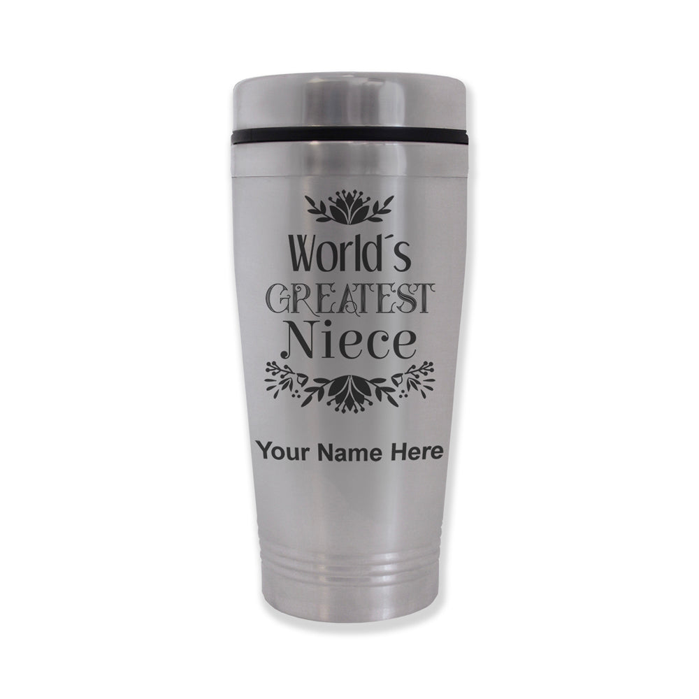 Commuter Travel Mug, World's Greatest Niece, Personalized Engraving Included