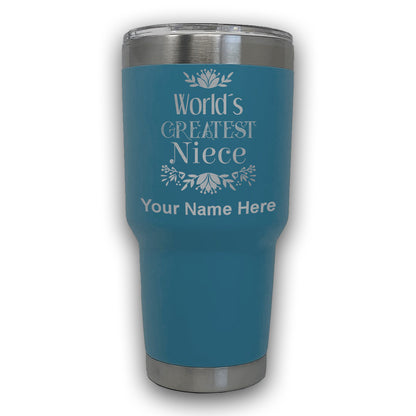 LaserGram 30oz Tumbler Mug, World's Greatest Niece, Personalized Engraving Included