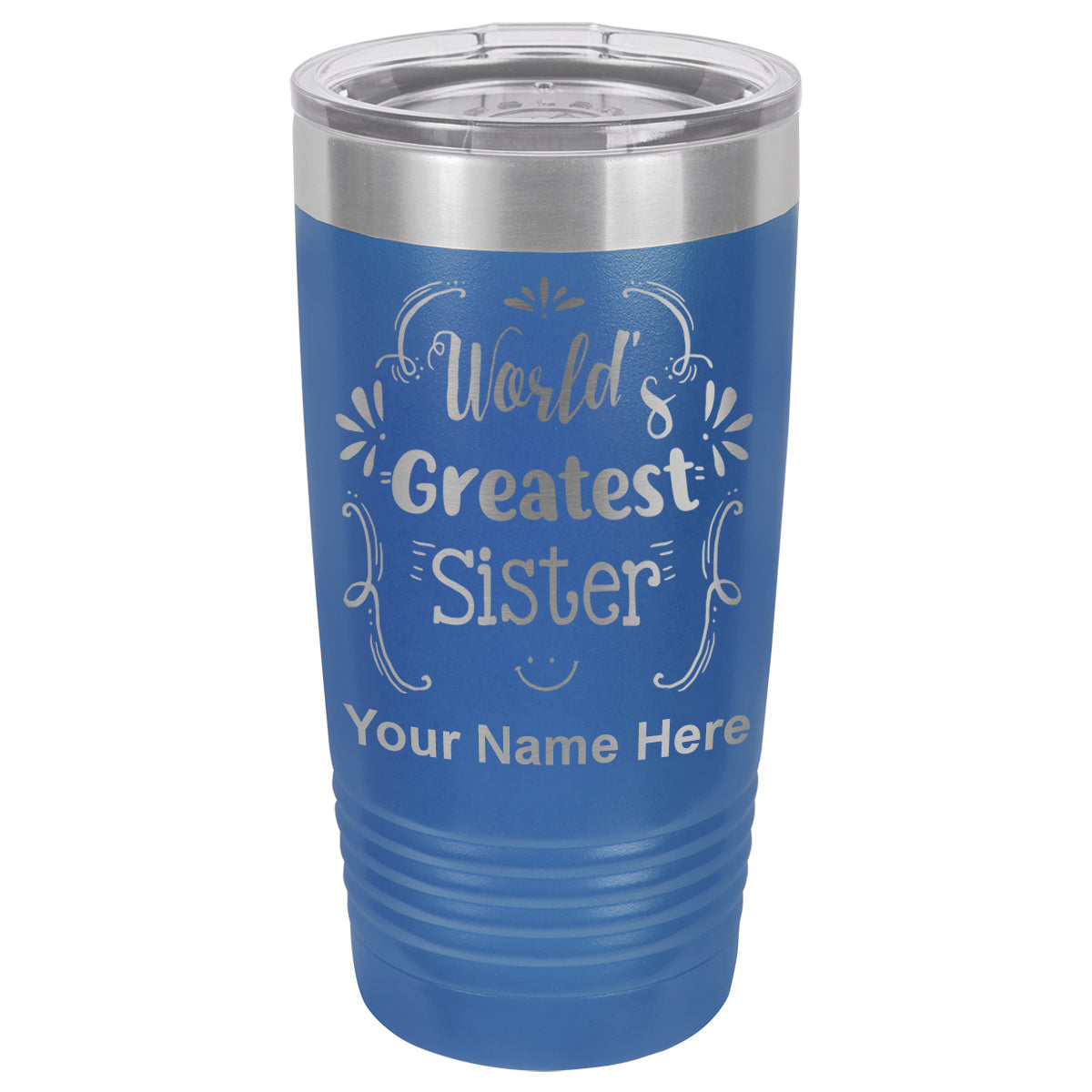 20oz Vacuum Insulated Tumbler Mug, World's Greatest Sister, Personalized Engraving Included