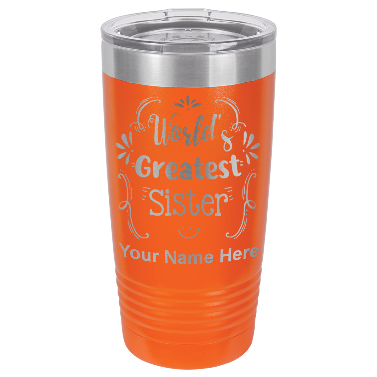 20oz Vacuum Insulated Tumbler Mug, World's Greatest Sister, Personalized Engraving Included