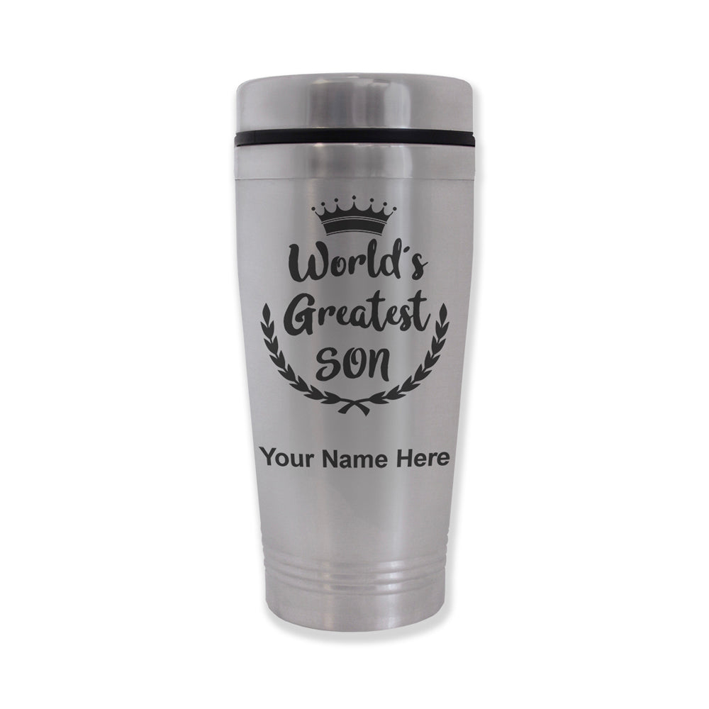 Commuter Travel Mug, World's Greatest Son, Personalized Engraving Included