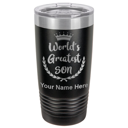 20oz Vacuum Insulated Tumbler Mug, World's Greatest Son, Personalized Engraving Included