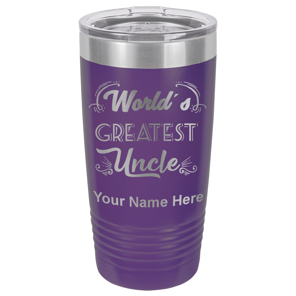 20oz Vacuum Insulated Tumbler Mug, World's Greatest Uncle, Personalized Engraving Included
