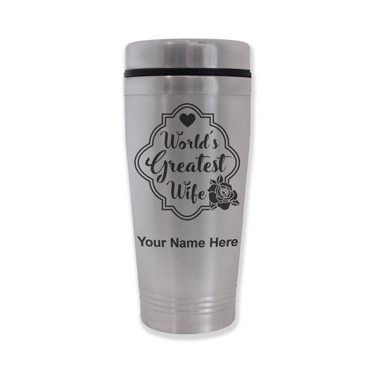 Commuter Travel Mug, World's Greatest Wife, Personalized Engraving Included