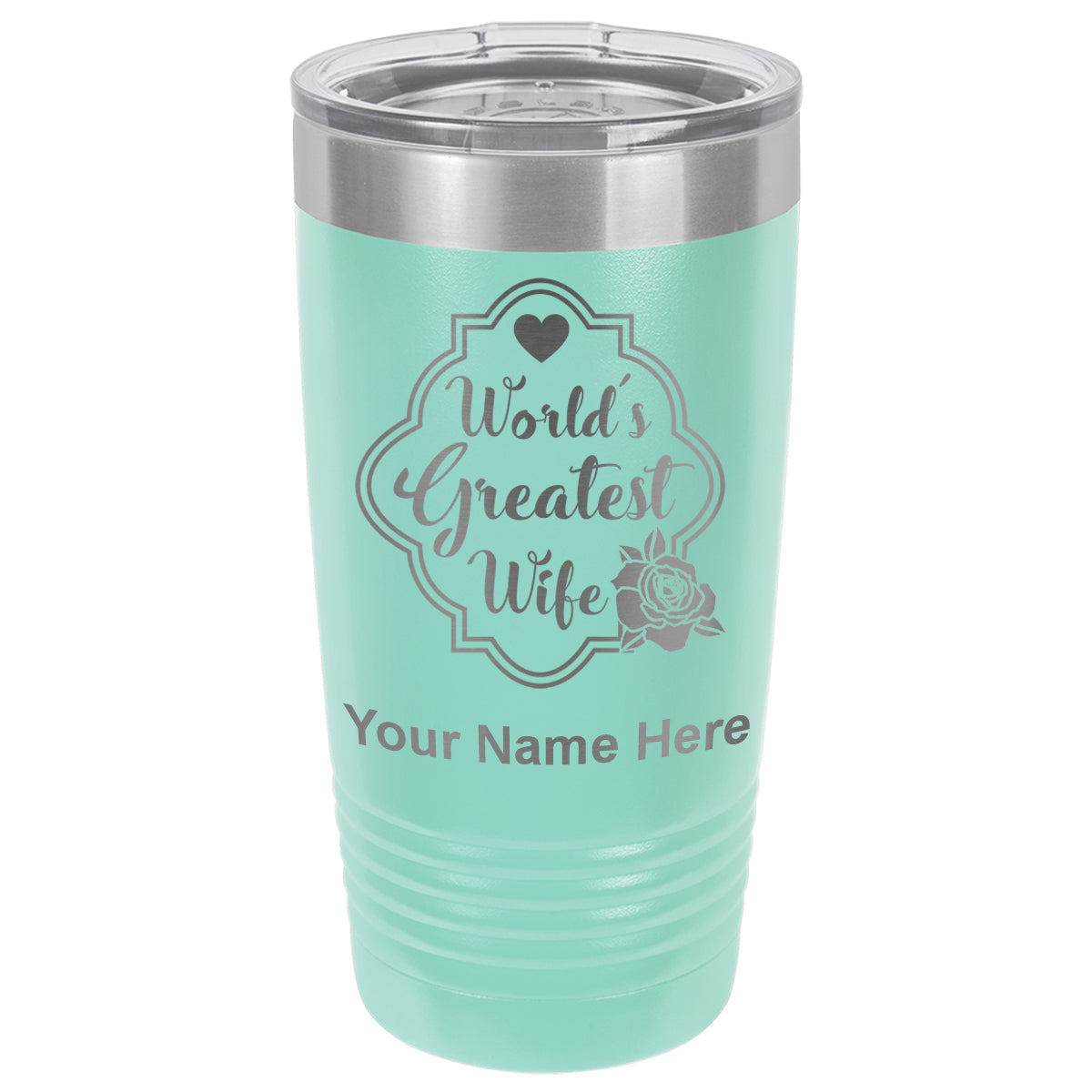 20oz Vacuum Insulated Tumbler Mug, World's Greatest Wife, Personalized Engraving Included