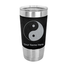 Load image into Gallery viewer, 20oz Faux Leather Tumbler Mug, Yin Yang, Personalized Engraving Included
