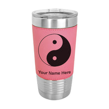 Load image into Gallery viewer, 20oz Faux Leather Tumbler Mug, Yin Yang, Personalized Engraving Included
