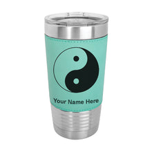 Load image into Gallery viewer, 20oz Faux Leather Tumbler Mug, Yin Yang, Personalized Engraving Included

